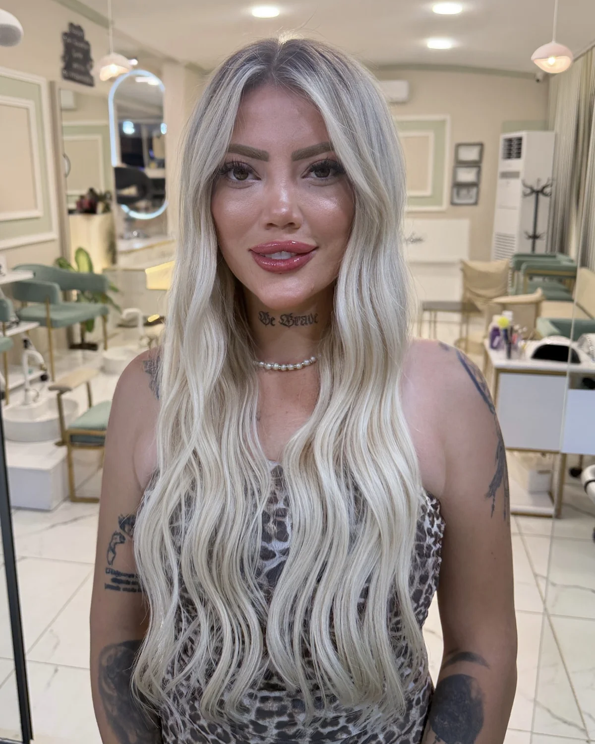 Platinum blonde micro extensions Alanya